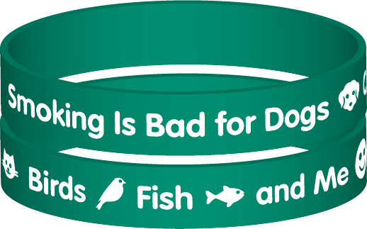 Smoking Is Bad for Dogs, Cats, Birds, Fish and Me Wristband