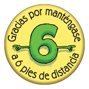 Gracias por mantngase a seis pies de distancia  (Button)