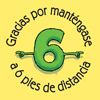 Gracias por mantngase a seis pies de distancia  (Sticker)