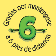 Gracias por mantngase a seis pies de distancia  (Sticker)