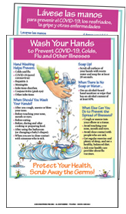 Wash Your Hands to Prevent COVID-19, Colds, Flu and Other Illnesses (English & Spanish Giveaway Poster)
